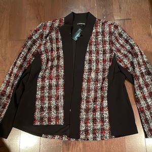 NWT Lane Bryant tweed style jacket with black trim